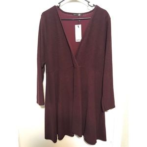 Maroon Mini Sweater Dress